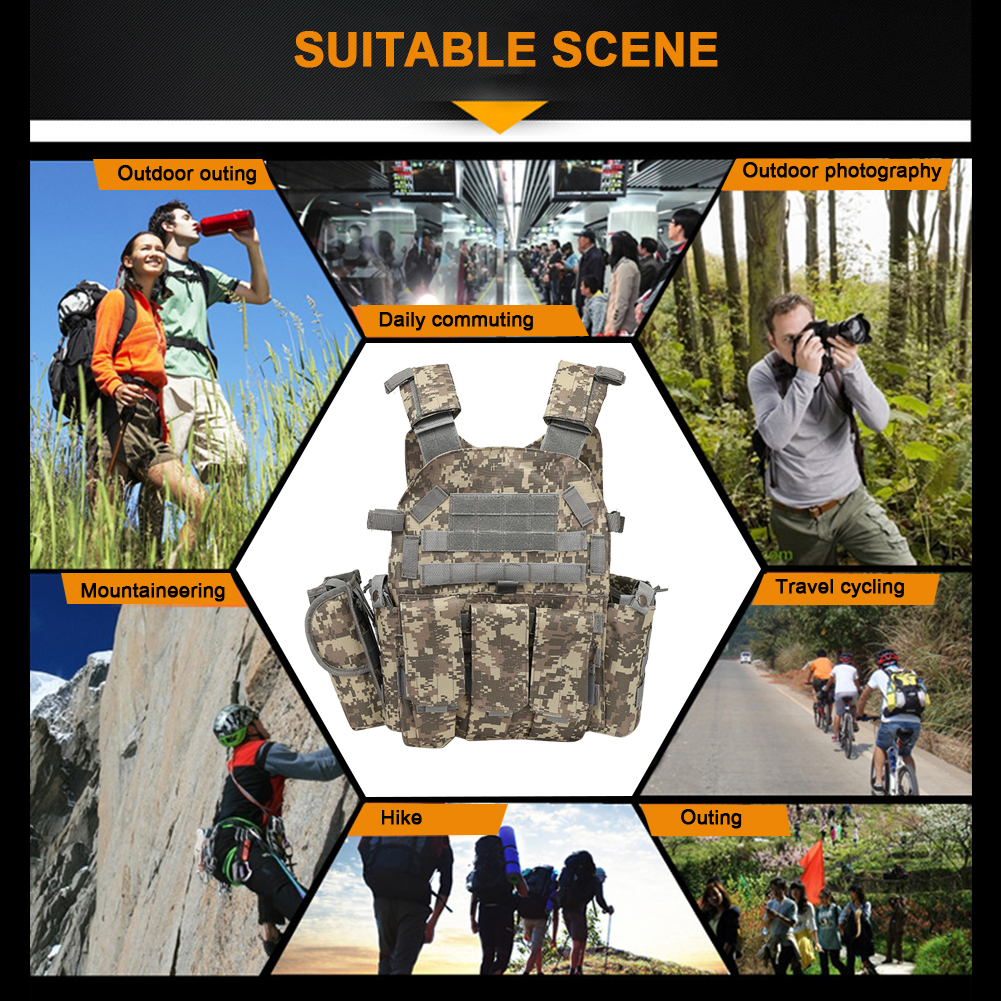 Outdoor Hunting Vest - 600D Nylon Tactical Vest MOLLE Military