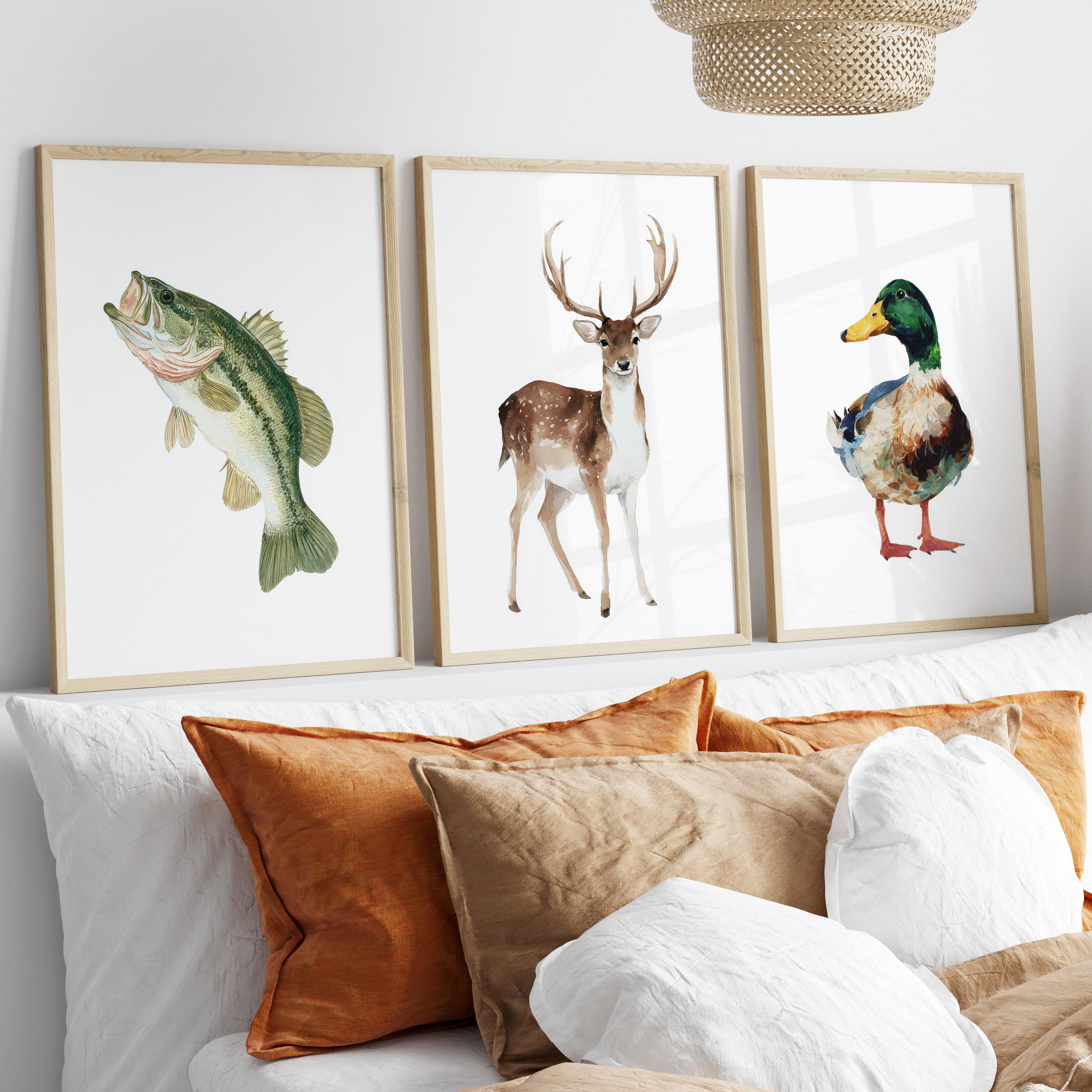 Watercolor Hunting and Fishing - Outdoor Hunting Paintings 评论和价格