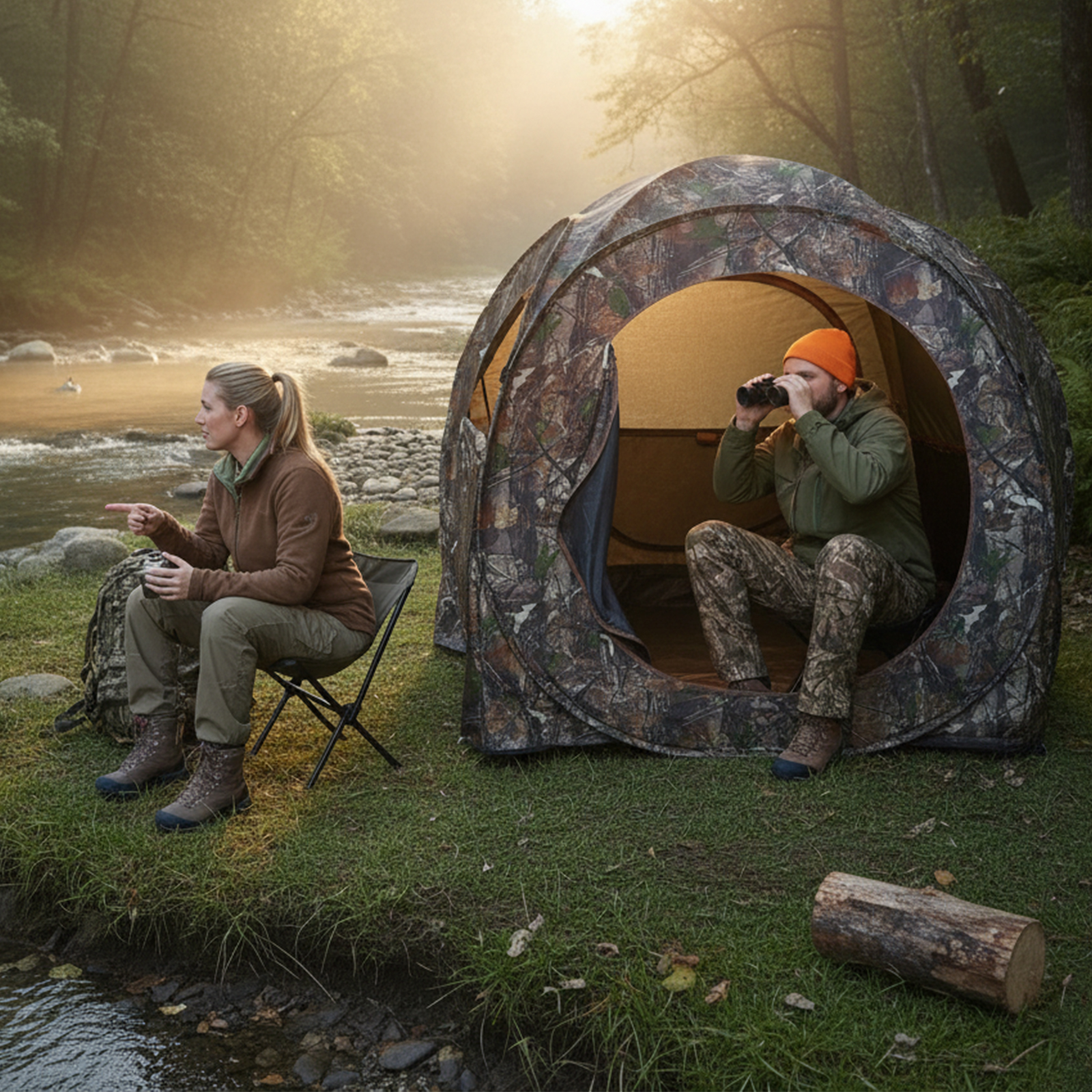 Camouflage Pop-Up Hunting Blin - Outdoor Hunting Blinds 评论和价格