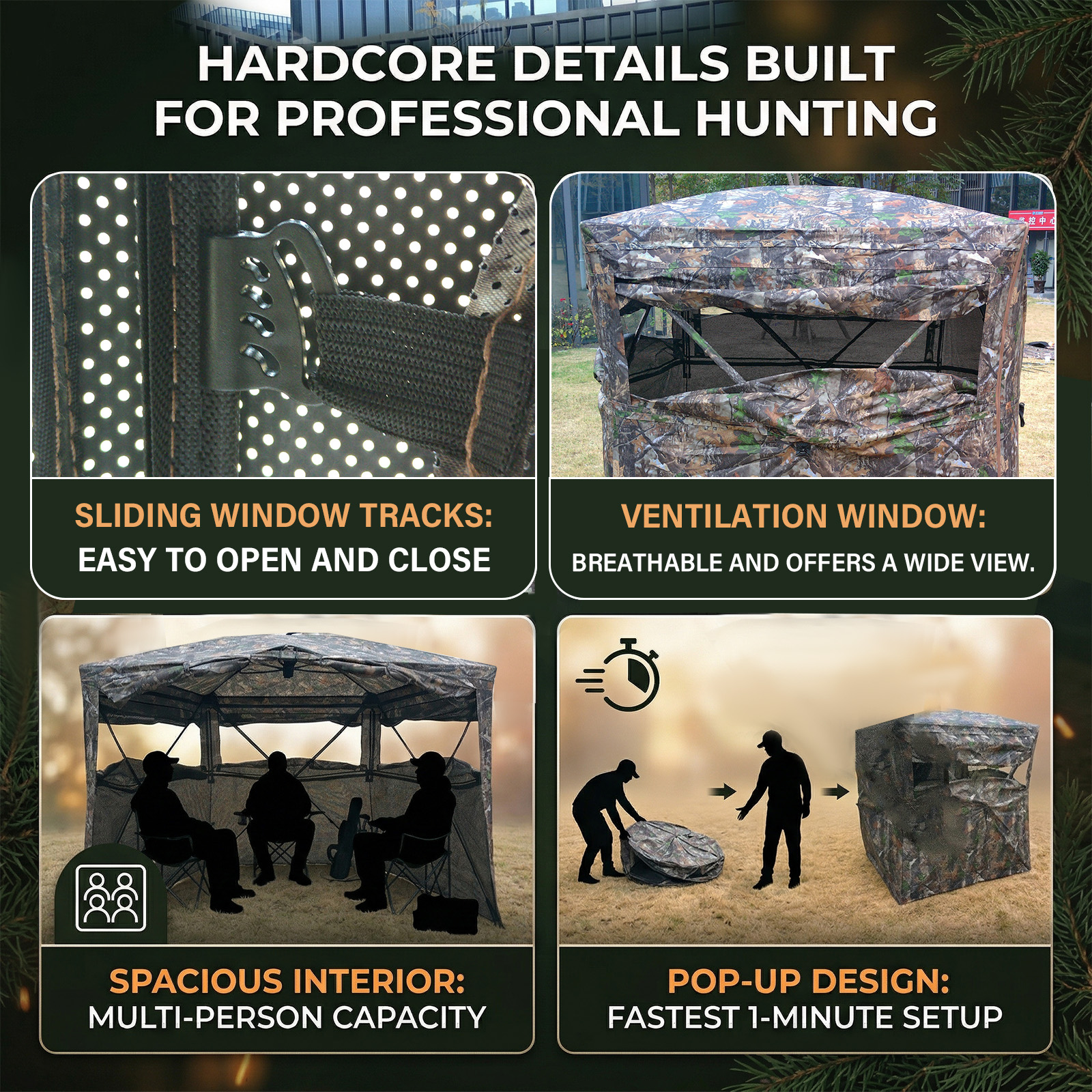 Camouflage Pop-Up Hunting Blin - Outdoor Hunting Blinds 评论和价格