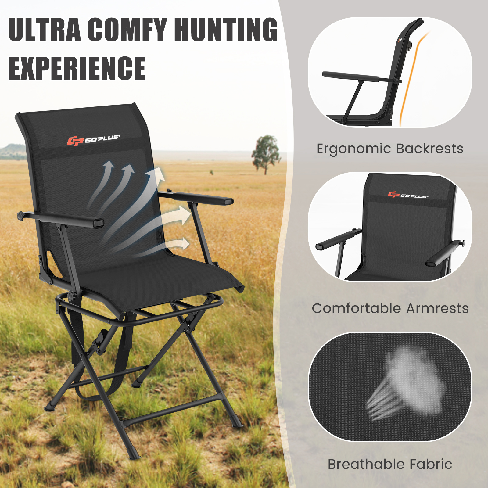COSTWAY Swivel Hunting Chair,  - Outdoor Hunting Blinds 评论和价格