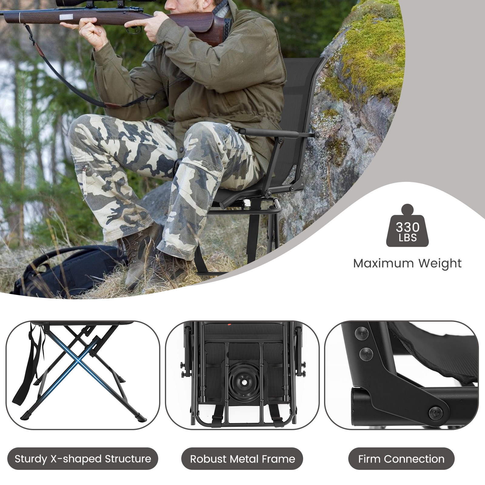 COSTWAY Swivel Hunting Chair,  - Outdoor Hunting Blinds 评论和价格