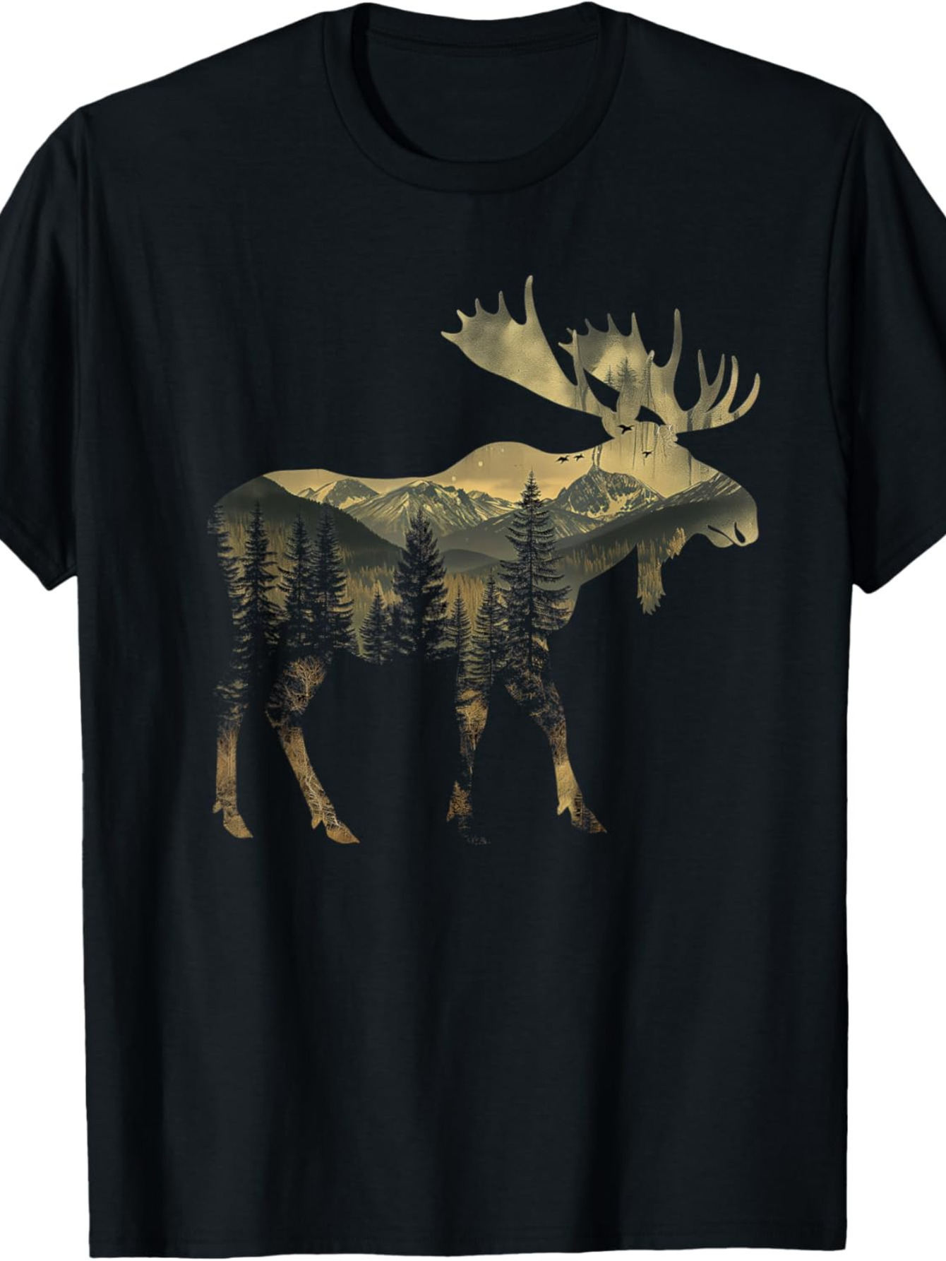 Moose Mountain Forest T-Shirt  - Hunting And Camping In Forest 评论和价格