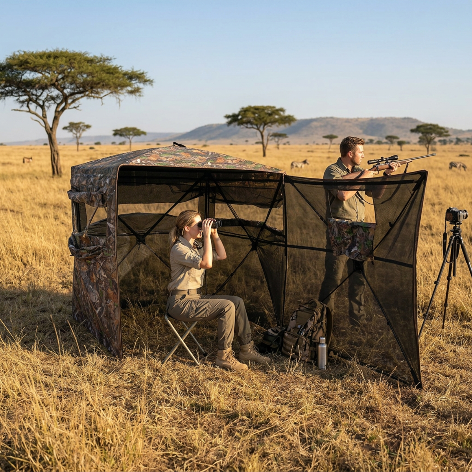 Camouflage Pop-Up Hunting Blin - Outdoor Hunting Blinds 评论和价格