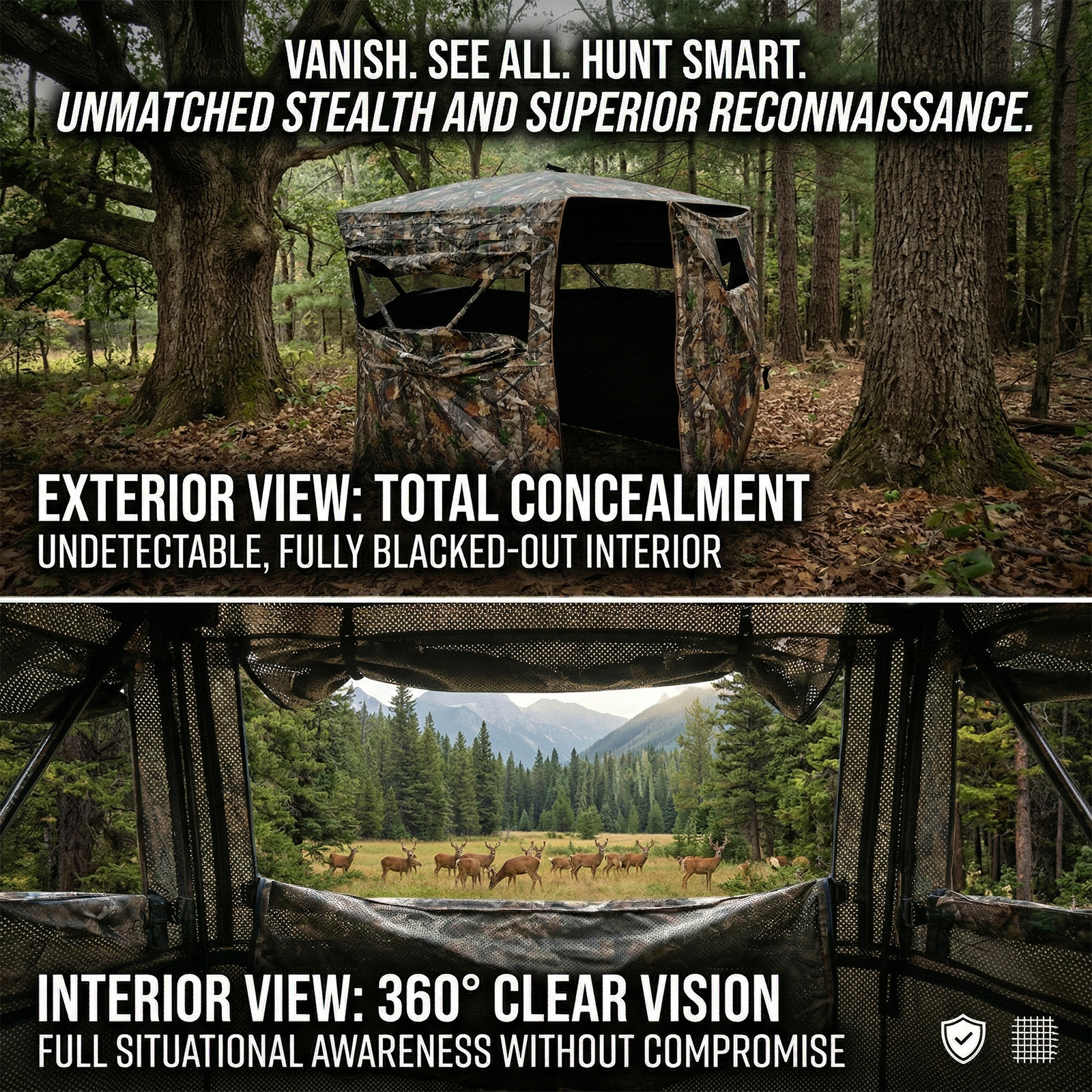 Camouflage Pop-Up Hunting Blin - Outdoor Hunting Blinds 评论和价格