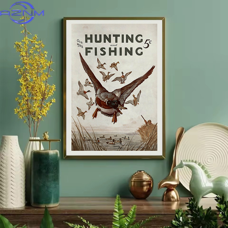 AZNM Retro Wildlife Outdoor Hu - Outdoor Hunting Paintings 评论和价格