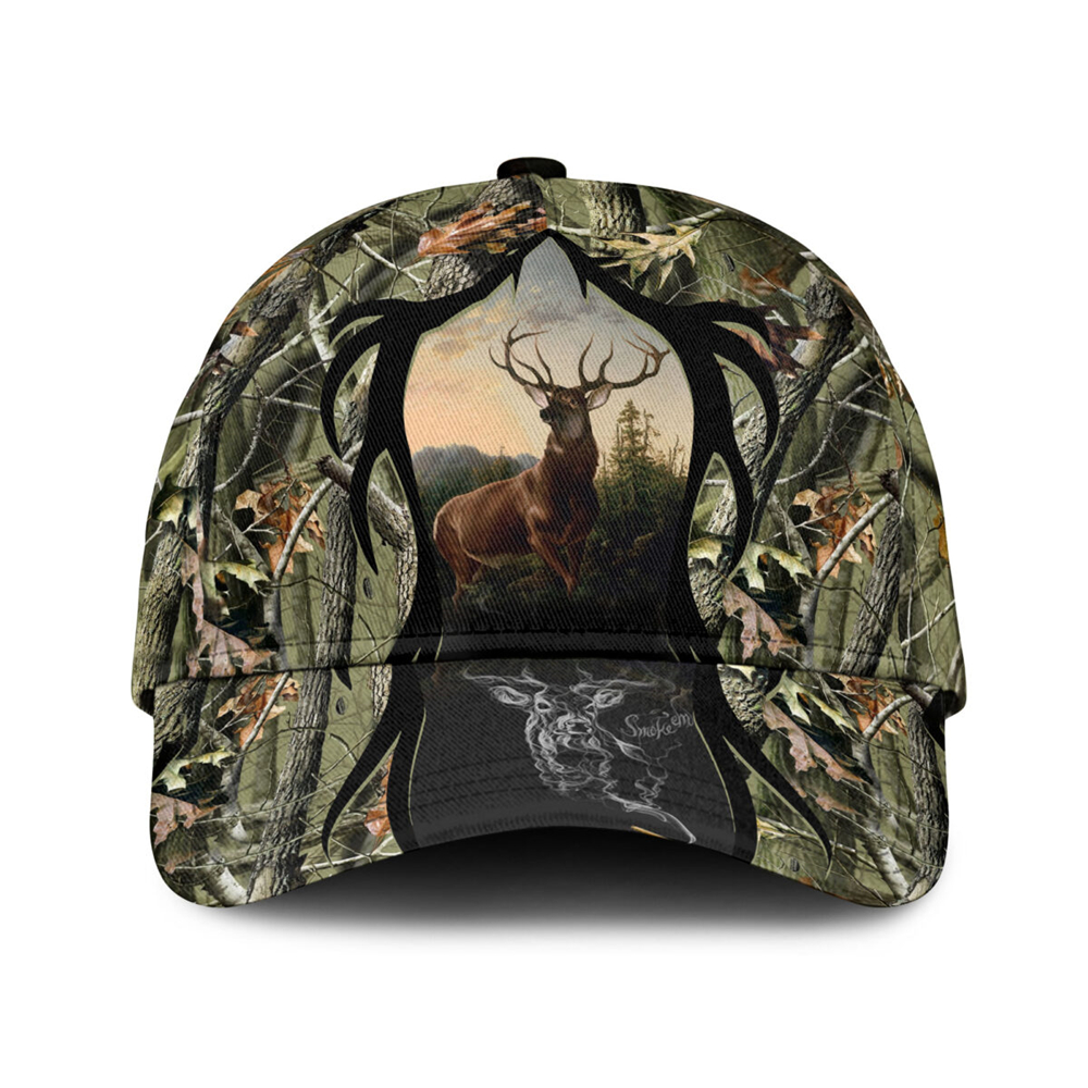 Smoke Deer Camo Baseball Cap P - Hunting And Camping In Forest 评论和价格