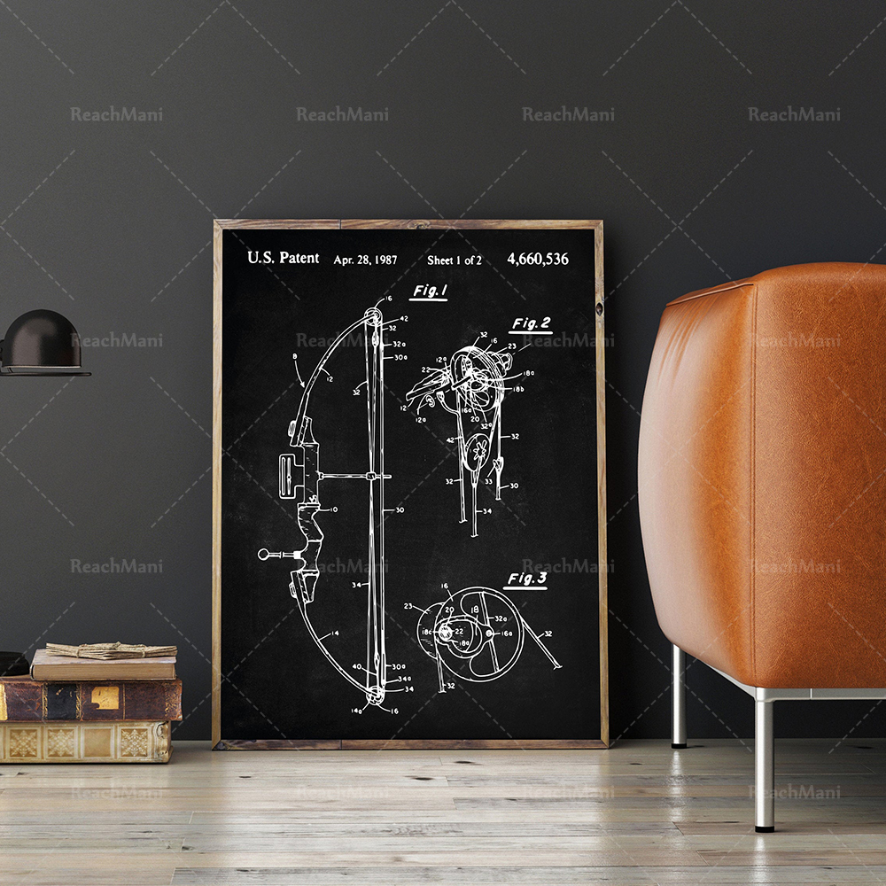 Archery Patent Set Of 3, Bow P - Outdoor Hunting Paintings 评论和价格